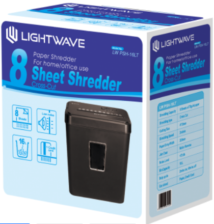 Lightwave paper shredder 8 sheets, 16ltr