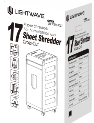 Lightwave paper shredder 17 sheets , 30 ltr